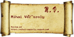 Mihai Vászoly névjegykártya